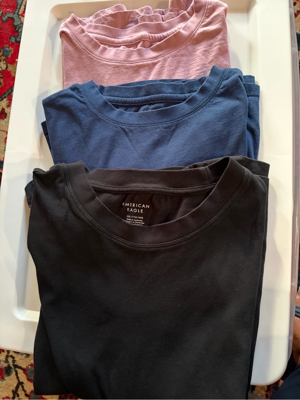 American Eagle Outfitters women’s  Crew Neck T-Shirt - Black, Navy, Pink bundle